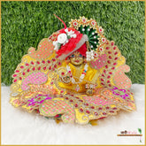 Blended Thread Stone Work Yellow Laddu Gopal Poshak
